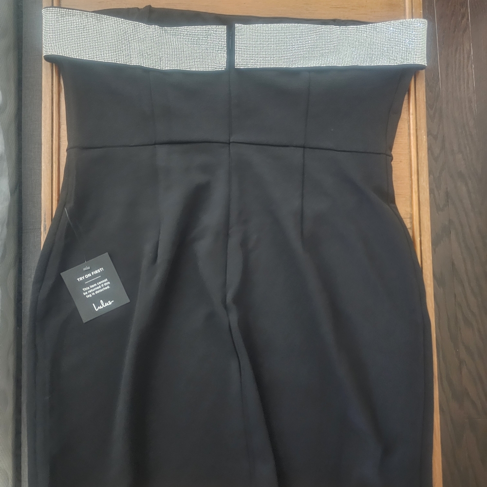 Lulu's Black Rhinestone Strapless Mini Dress - Picture 8 of 9